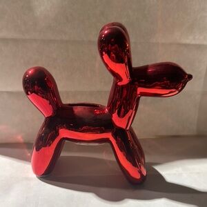 Red Balloon Dog Sculpture Bank